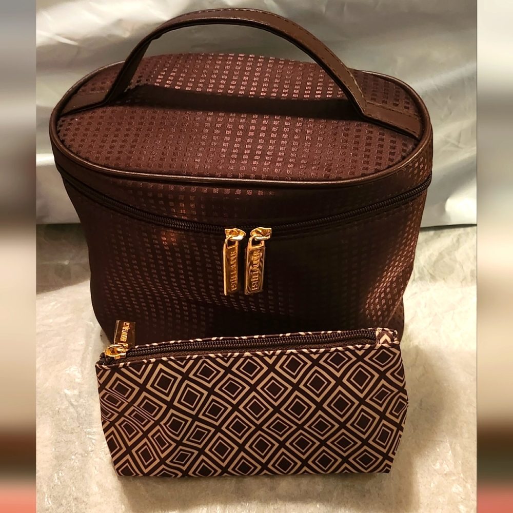 Estee Lauder Toiletry Case w/ mini bag 8 X 6 X 4.5 Brown NWOT